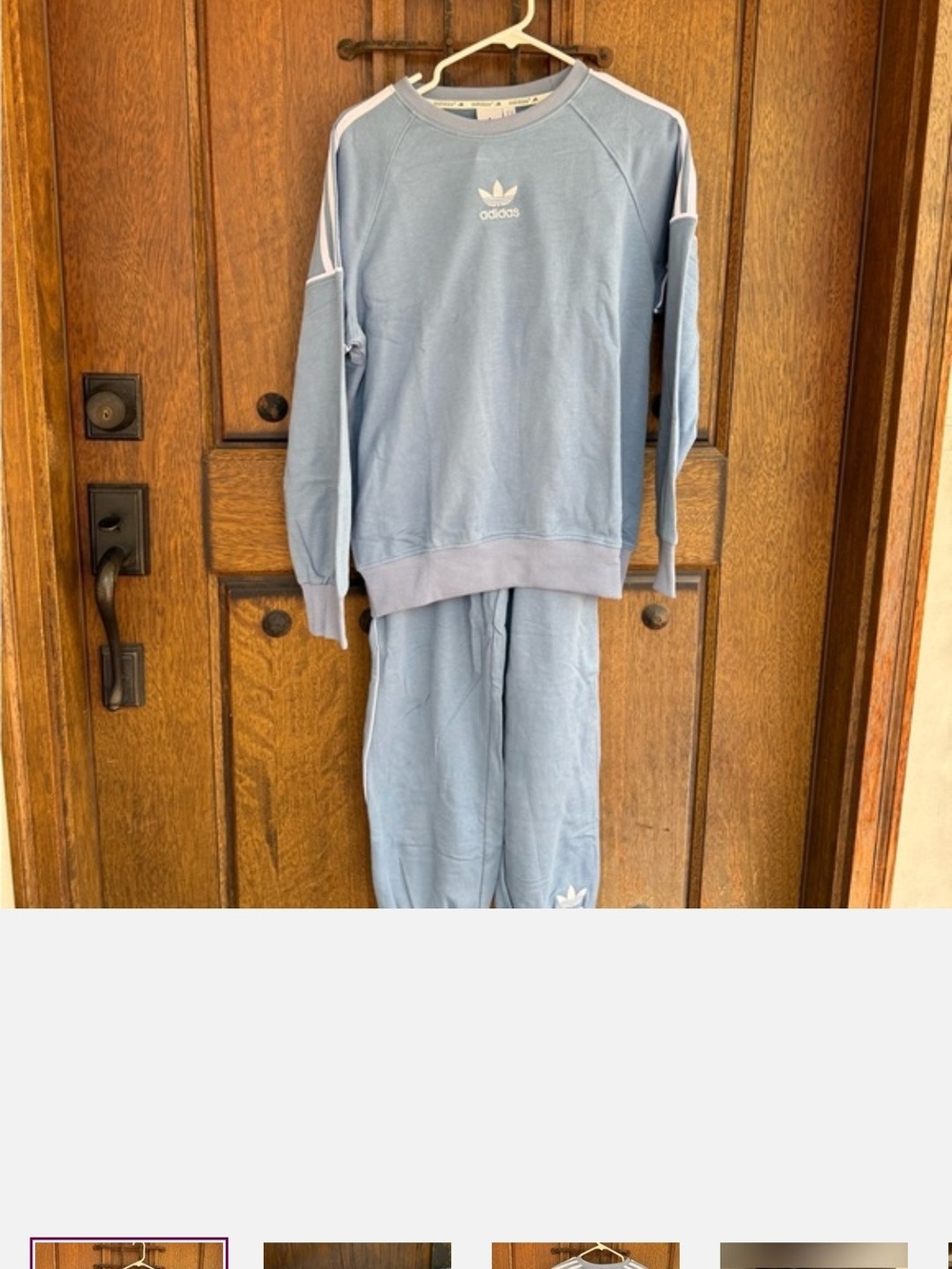 adidas Light Blue Women's Track Pants & Sweatshirt Set
